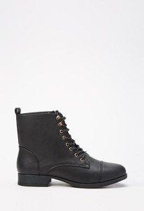 These combat booties are from Forever 21. They cost $27.90. These types of booties can be found at almost any shoe store during the fall season as they are fall fashion essentials.