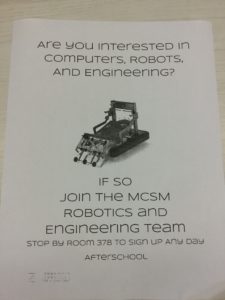 Robotics club poster.
